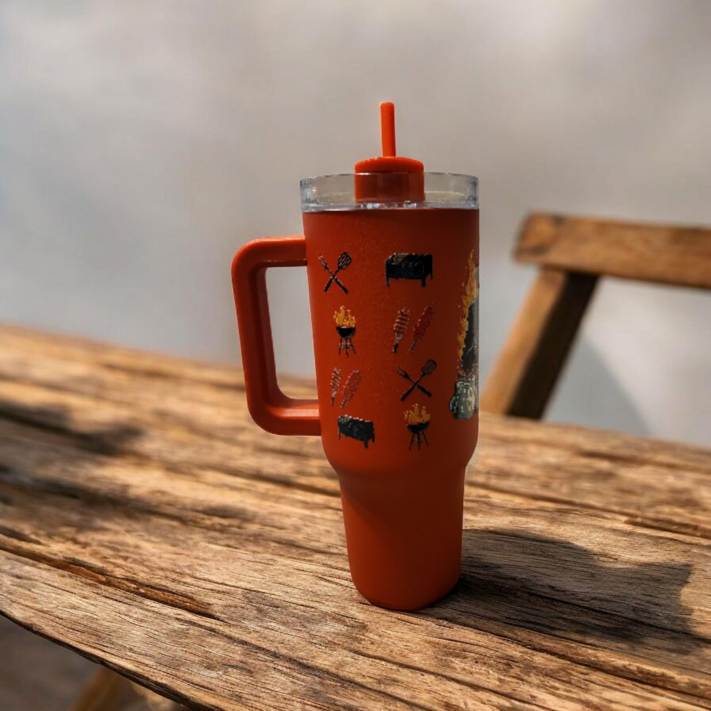 Grillfather (40 oz Stainless Steel Tumbler)