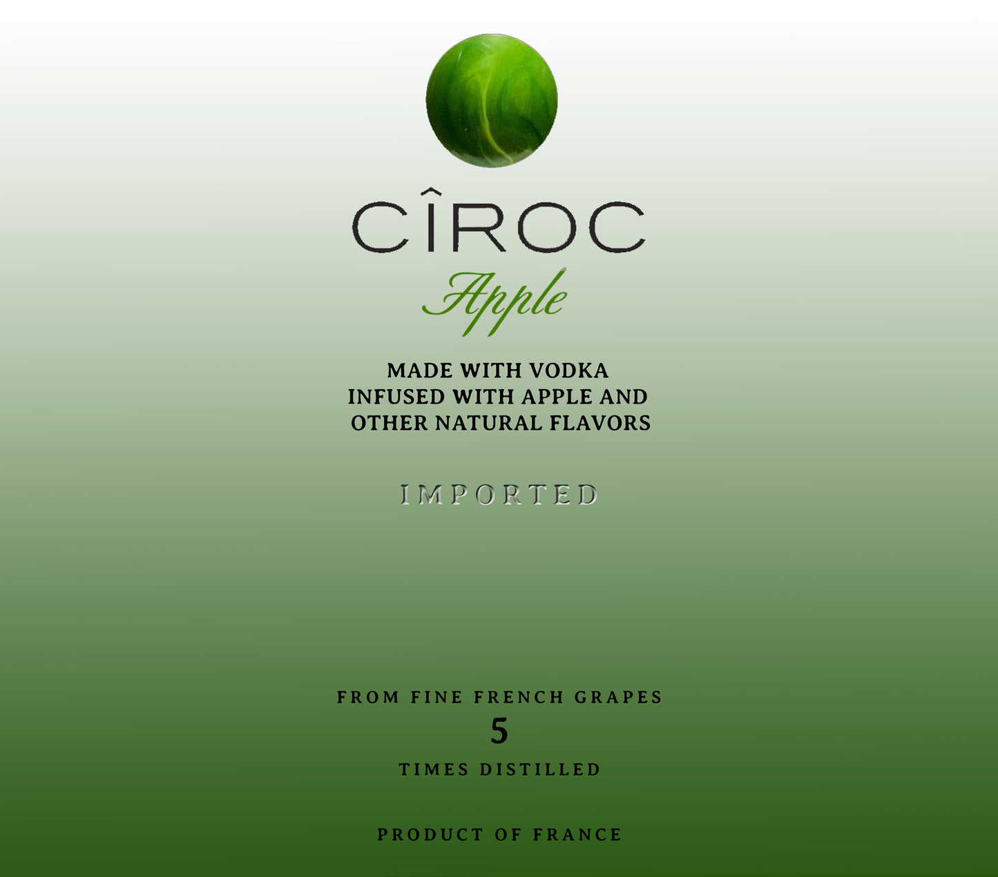 Green Apple Ciroc Tumbler w/ 3D Iced Topper (20 oz)