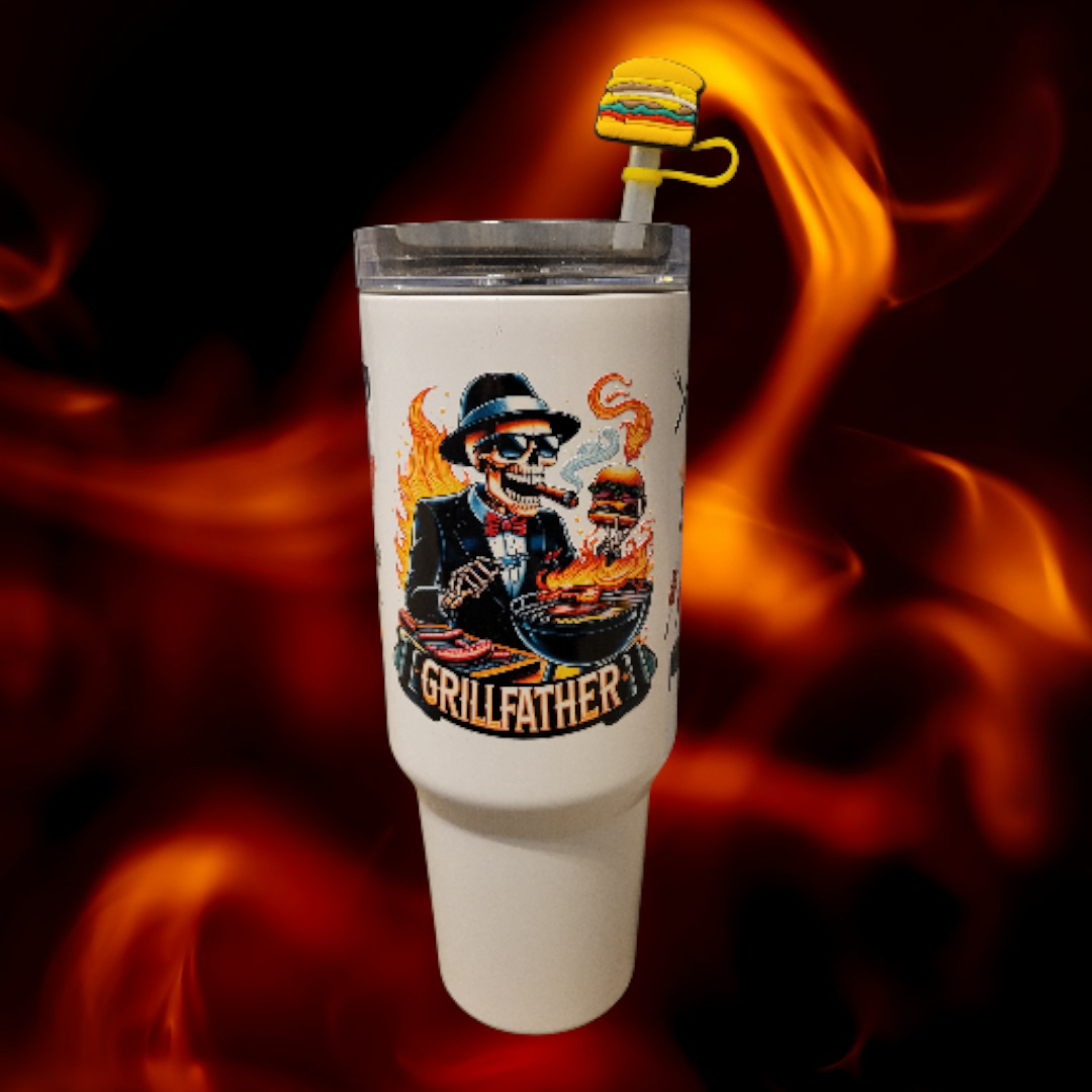 Grillfather (40 oz Stainless Steel Tumbler)