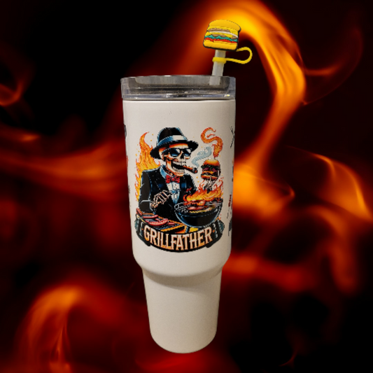 Grillfather (40 oz Stainless Steel Tumbler)