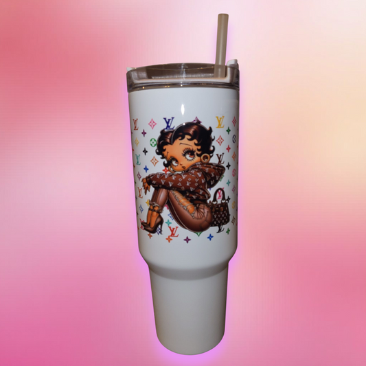 Rainbow Louis Vuitton Betty Boop Tumbler (40 oz Stainless Steel Tumbler)