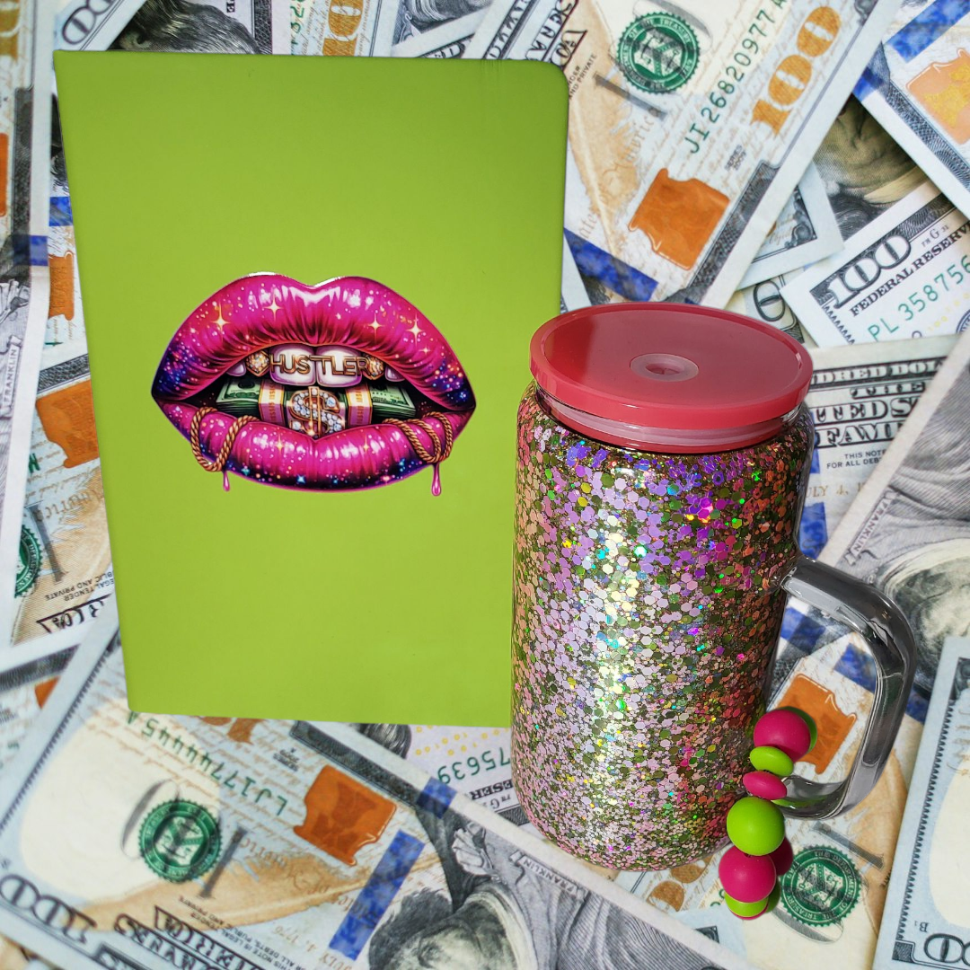 Imma Hustler Baby! Tumbler/Journal Set (16 oz Glass Mug)