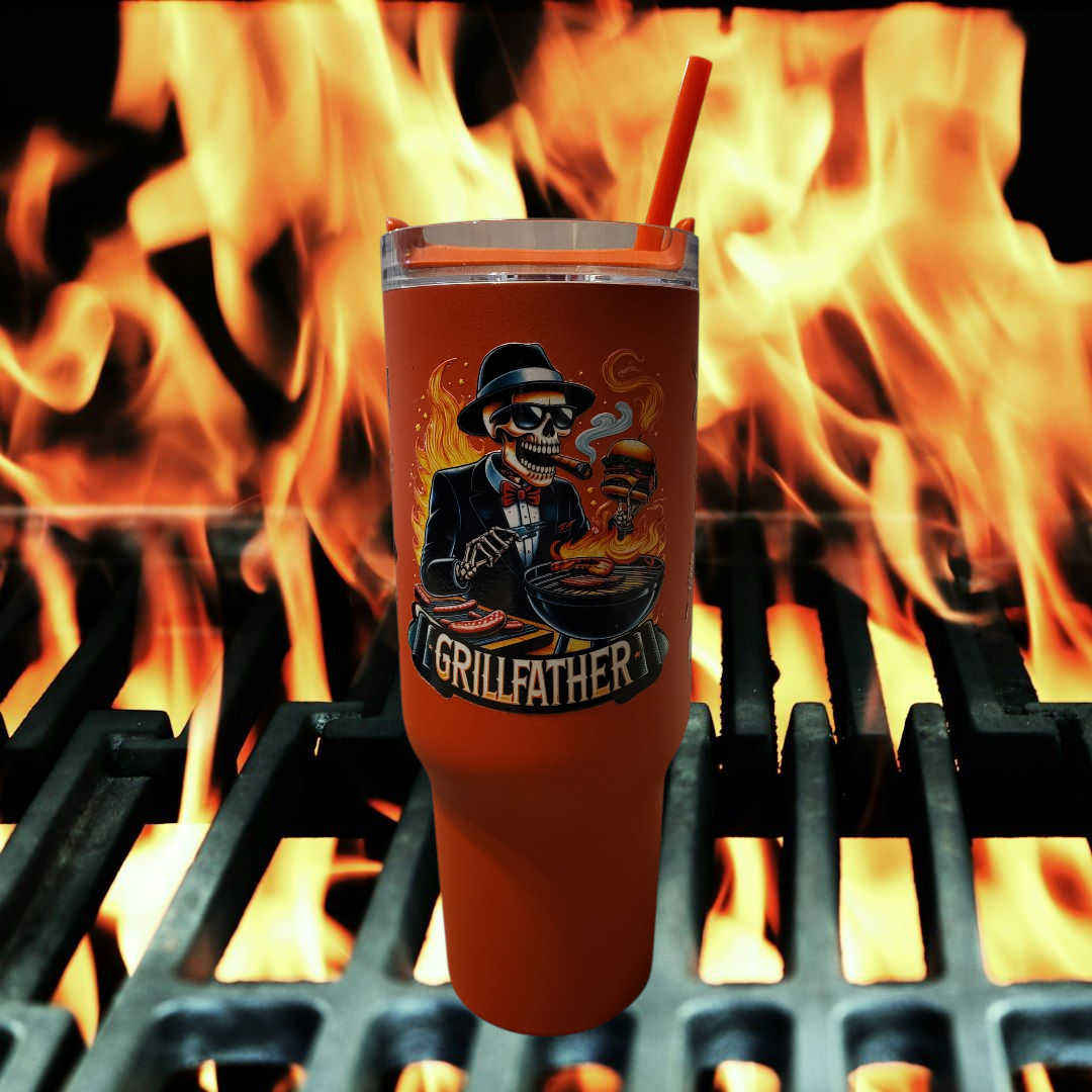 Grillfather (40 oz Stainless Steel Tumbler)