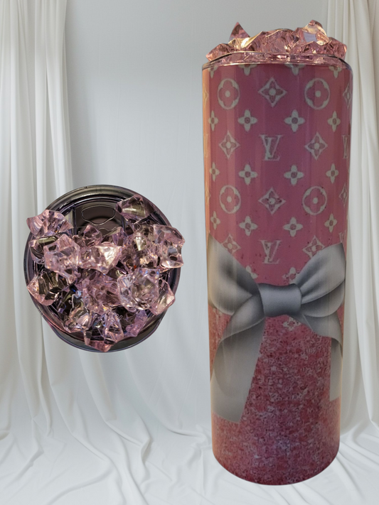 Pretty In Pink LV Designed Tumbler (20 oz)