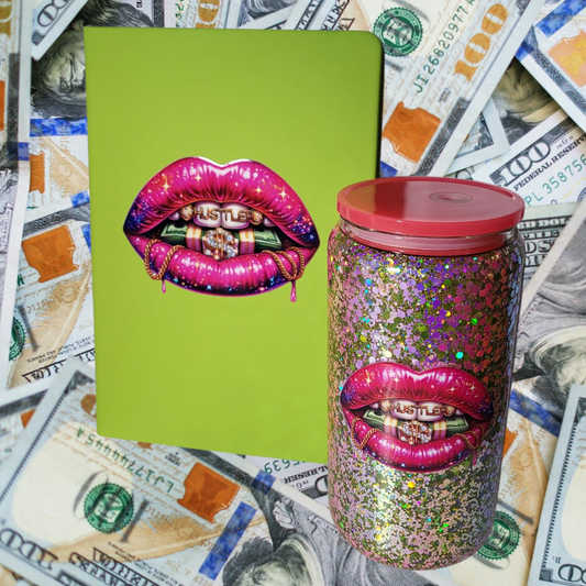 Imma Hustler Baby! Tumbler/Journal Set (16 oz Glass Mug)