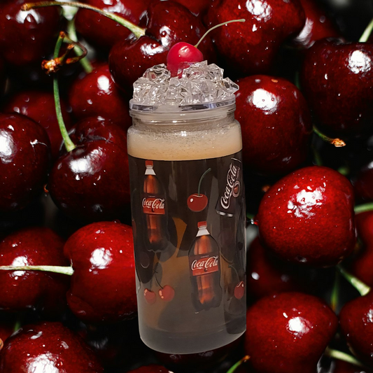 Cherry Coke Tumbler with Ice and Cherry Topper (16oz)